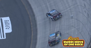 Reese’s Sweet Move of the Race: Brenden Queen goes for a big slide at Bristol